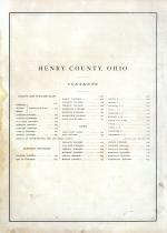 Table of Contents, Henry County 1875